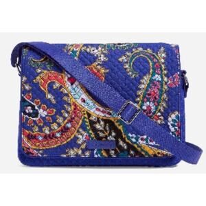 Vera Bradley Blue Iconic Turnabout Crossbody in Romantic Paisley NWT